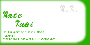 mate kupi business card